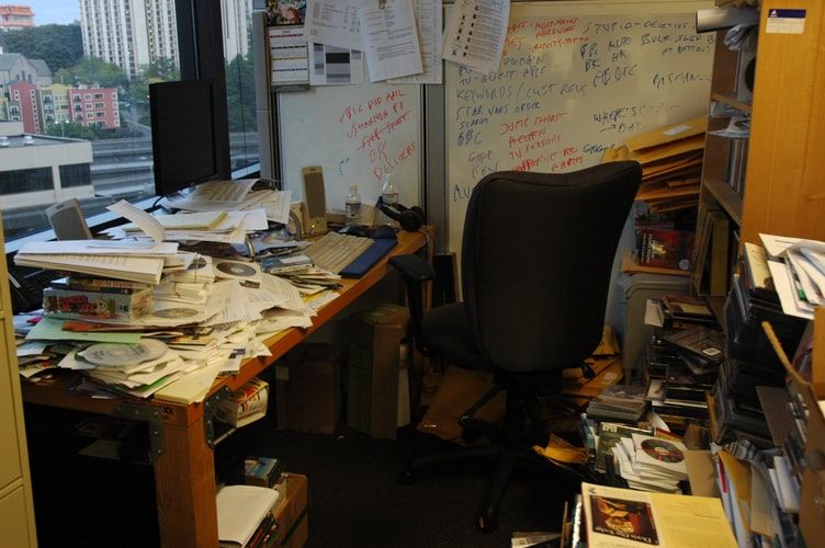 Messy, disorganized office