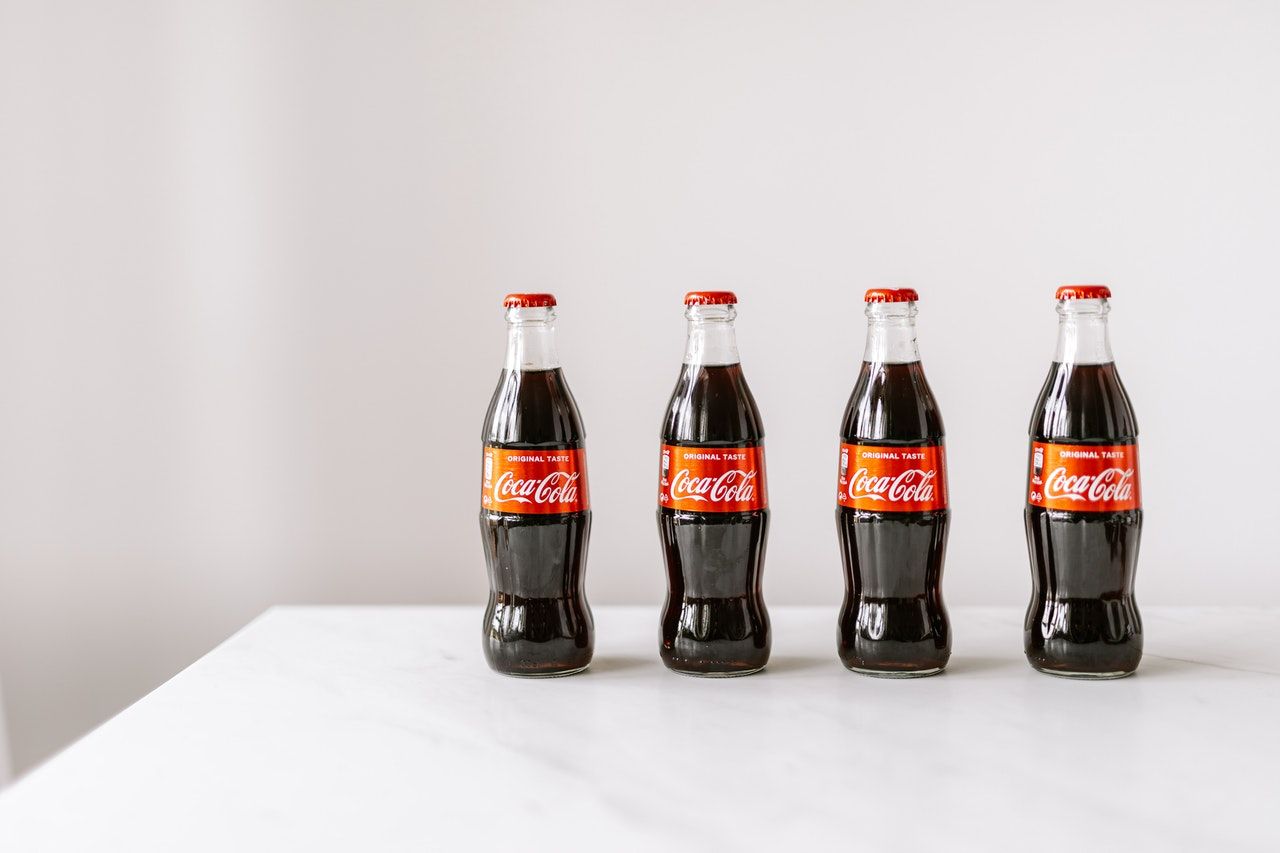 Bottles of coca cola