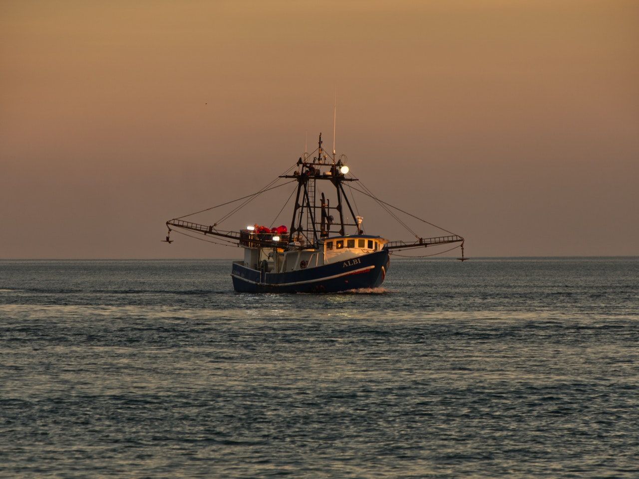 Fishing vessel at dusk
