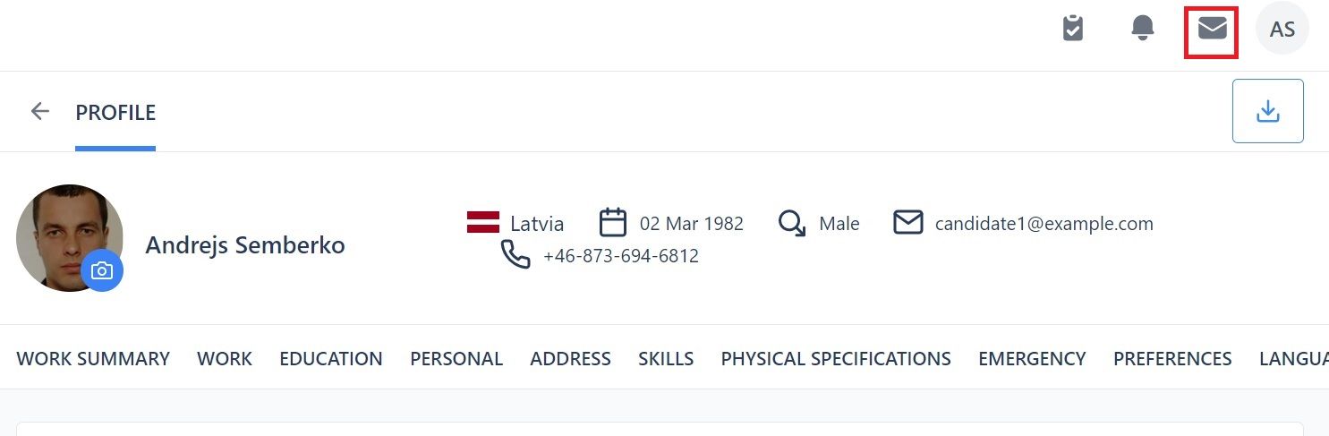 Screenshot of Martide's seafarer job website 