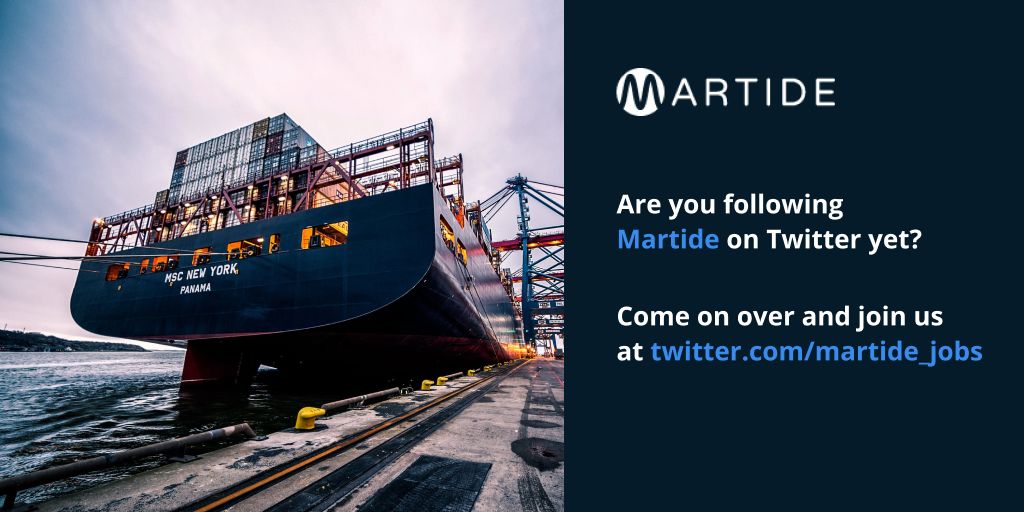 Container ship and Martide advert