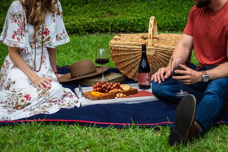 A couple having a picnic