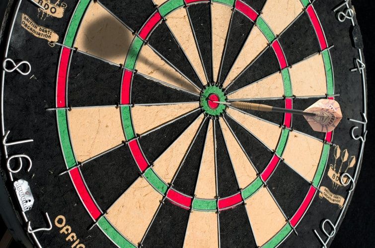 Bullseye on a darts board