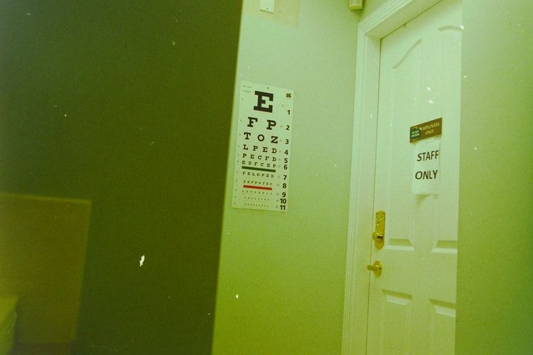 Eye test poster on a wall
