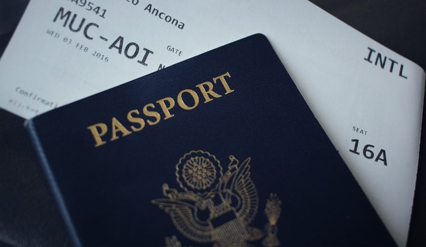 Passport and plane tickets