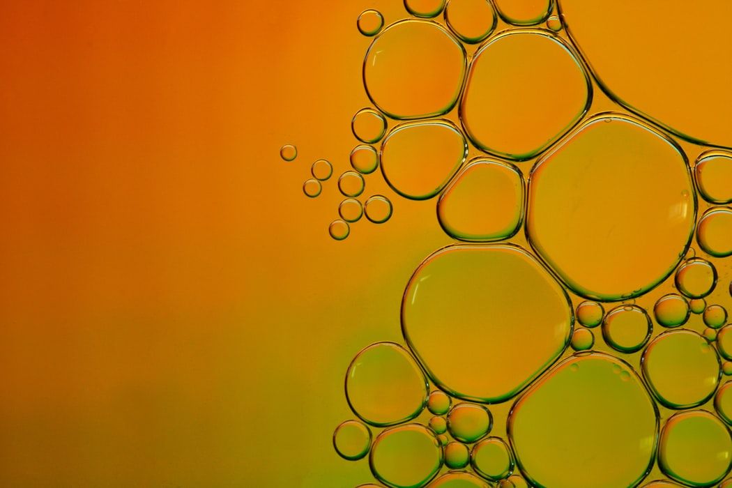 Close up of bubbles in oil