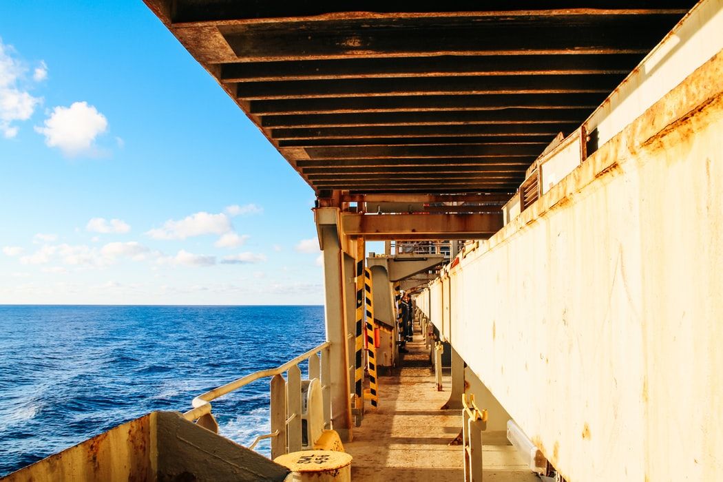 The walkway on the side of a vessel