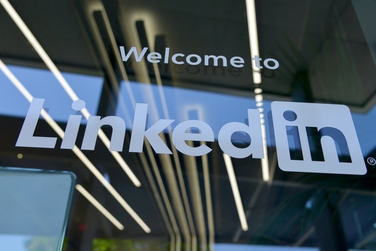 LinkedIn logo on their offices