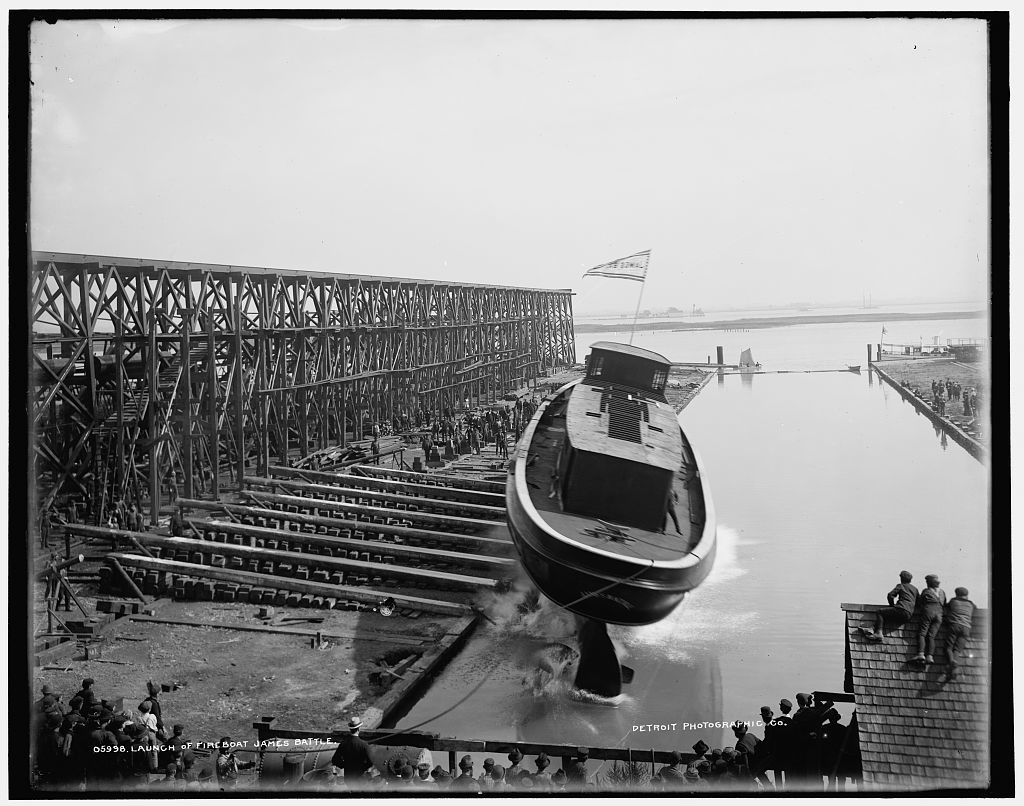 The launch of the fireboat, the James Battle