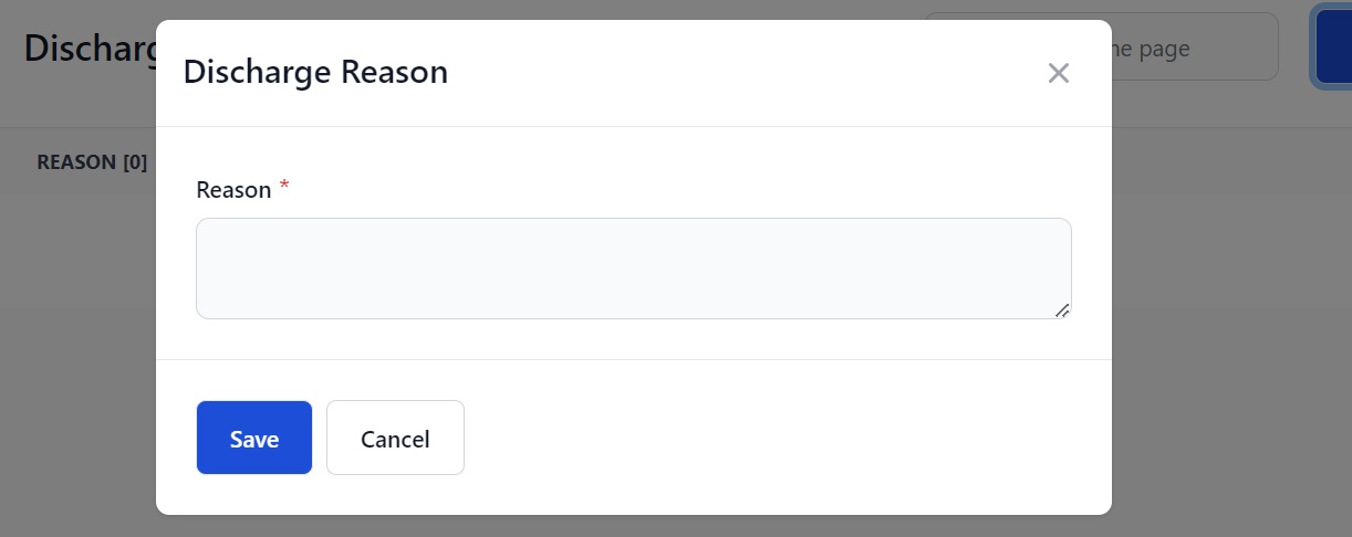 Screenshot of Martide's maritime crew management system showing the Discharge Reason page 