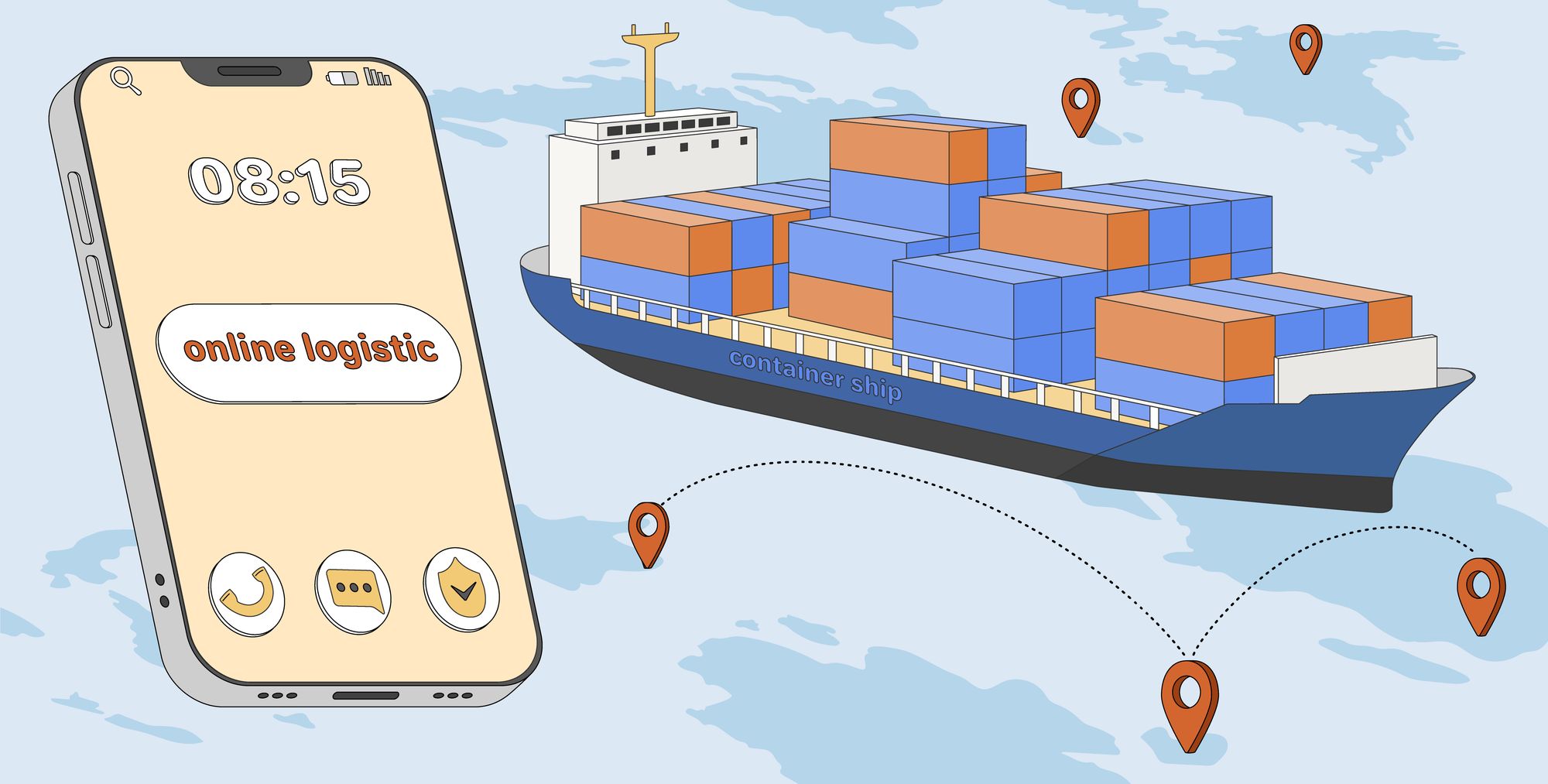cargo ship and app