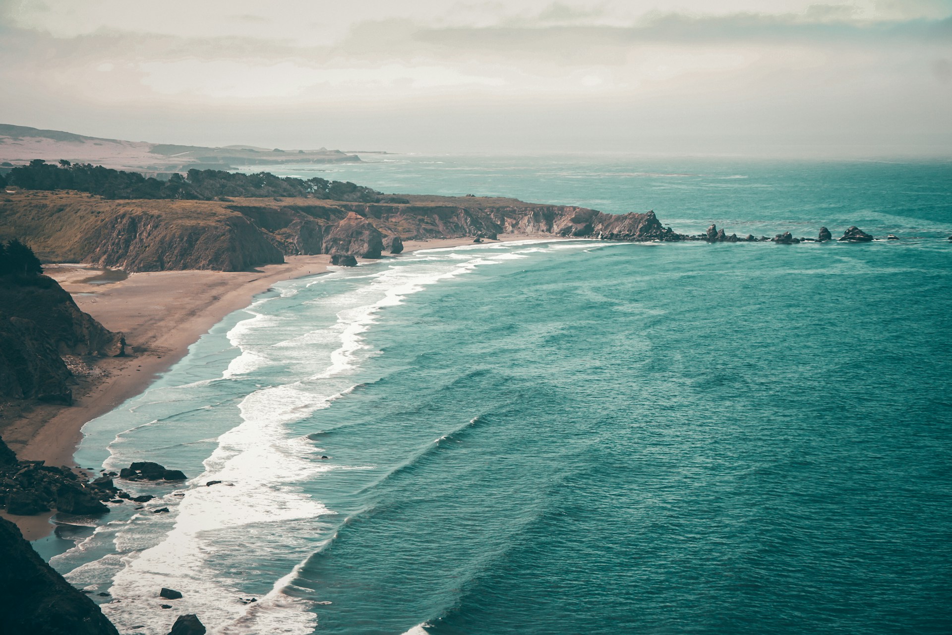 a bay along the Californian coastline