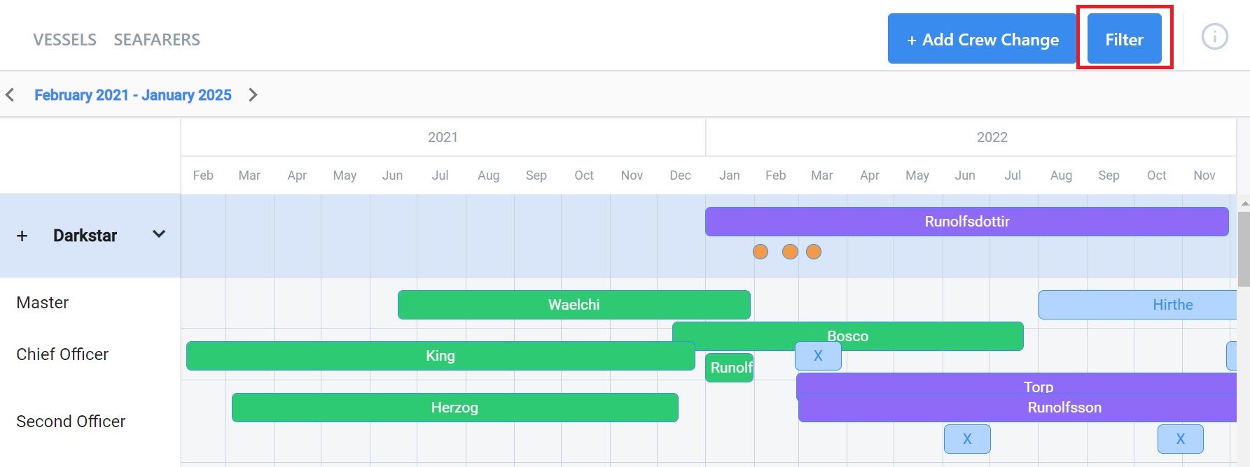 An screenshot of Martide's maritime recruitment and maritime crew management system software