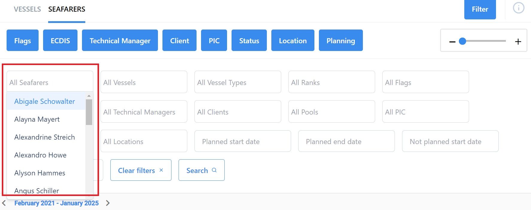 An screenshot of Martide's maritime recruitment and maritime crew management system software