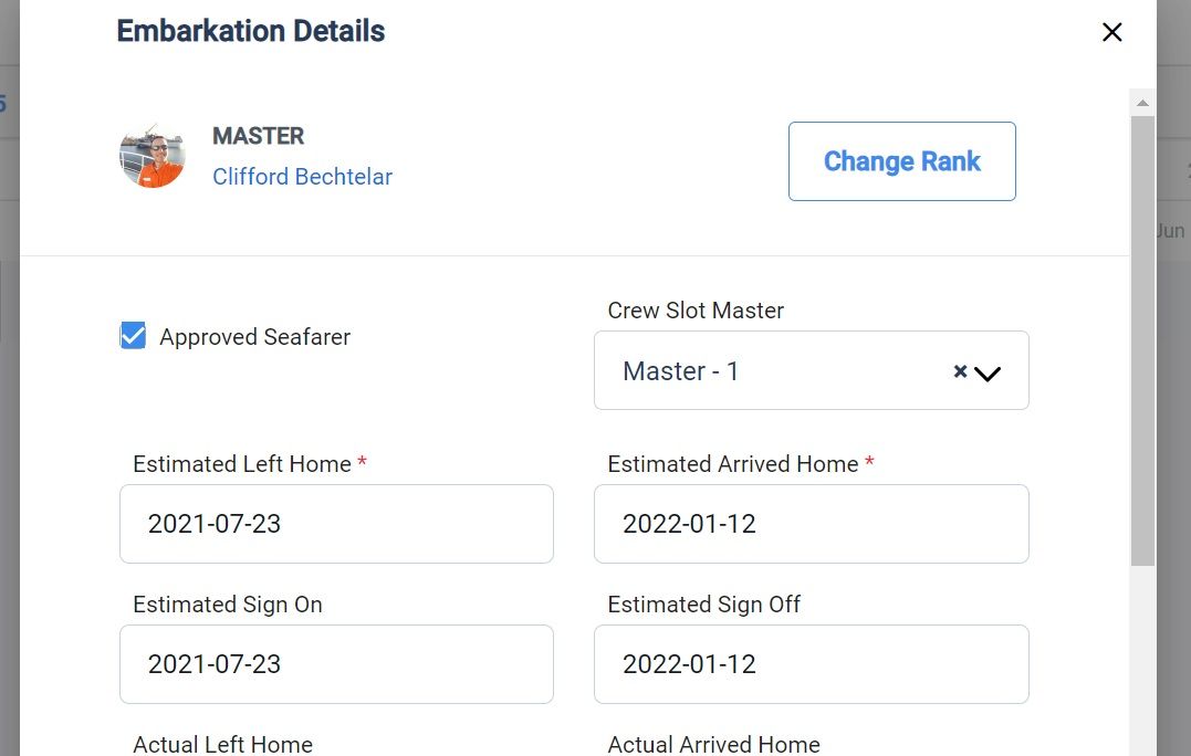 An screenshot of Martide's maritime recruitment and maritime crew management system software