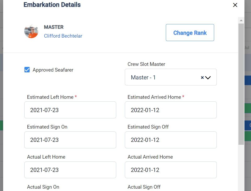 An screenshot of Martide's maritime recruitment and maritime crew management system software