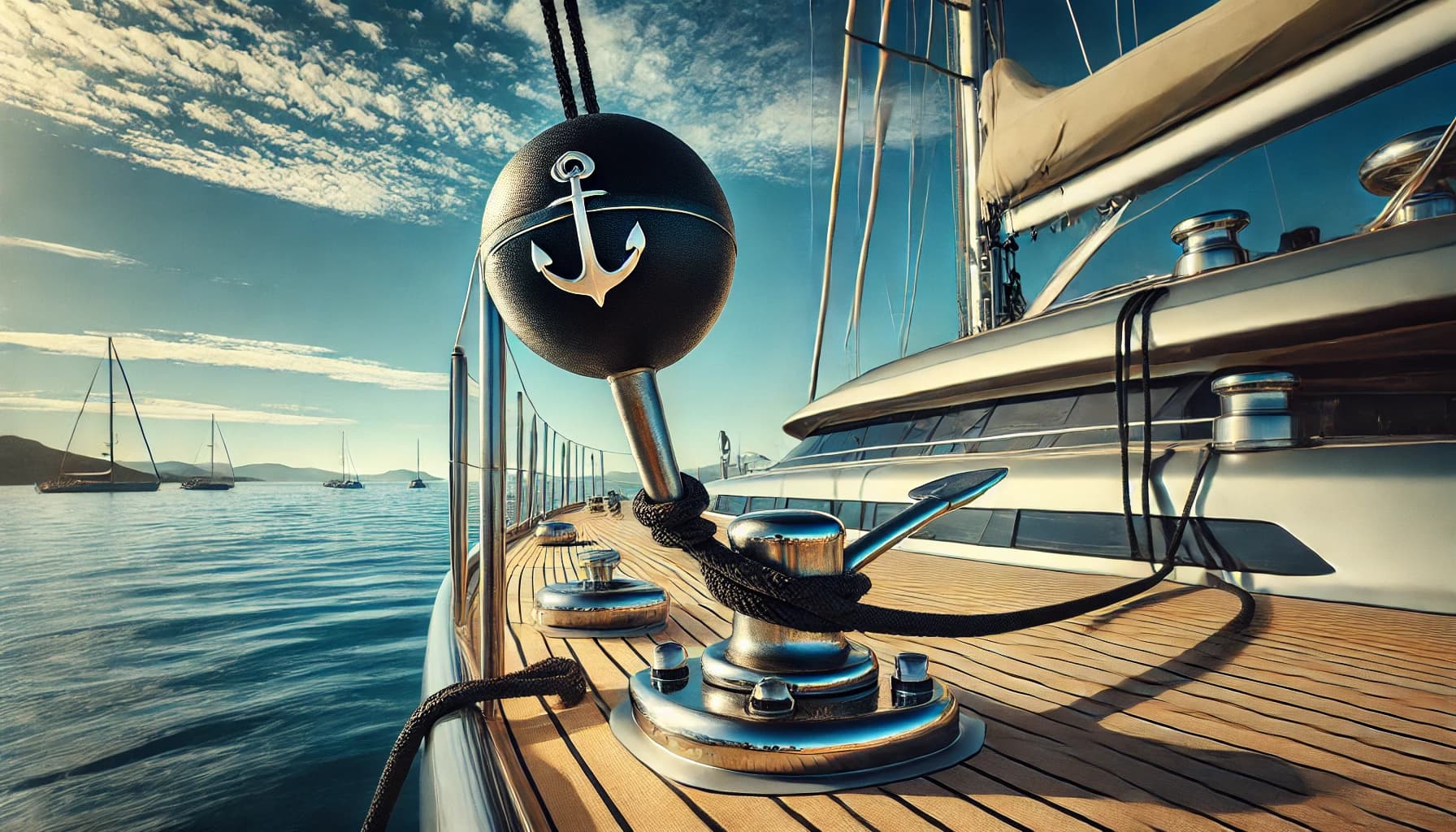 the anchor ball raised on a yacht