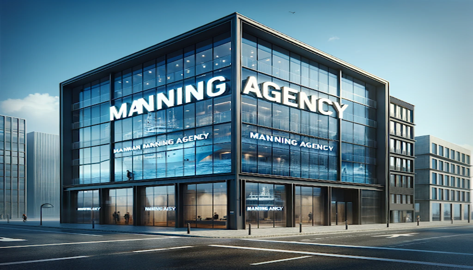 a modern manning agency office offering maritime recruitment services