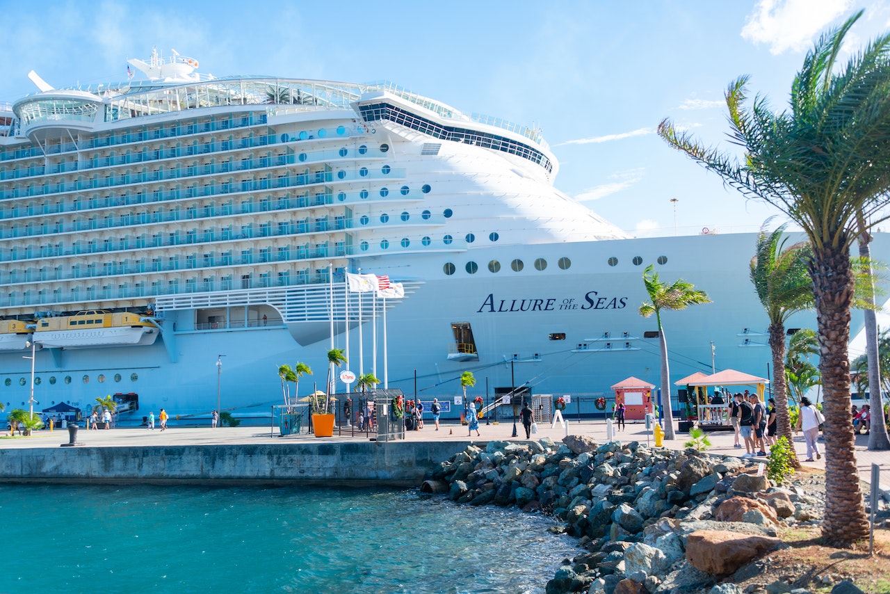 The Allure of the Sea cruise ship in dock