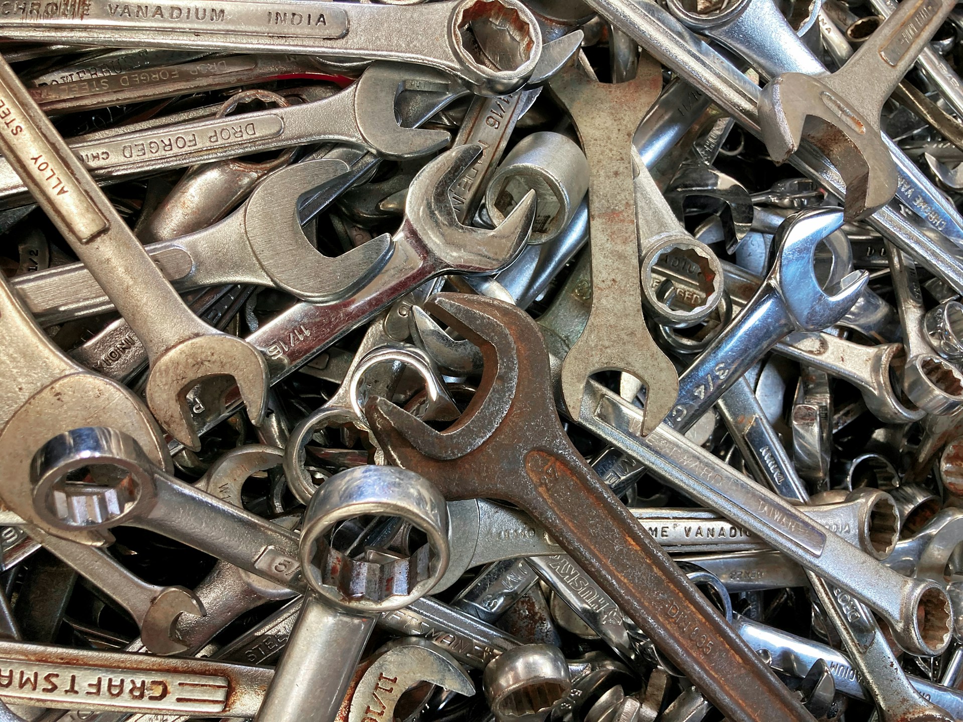 assorted wrenches - needed for working in a ship's plumber job
