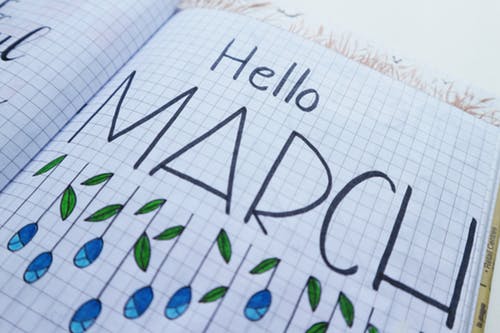 March page in a diary