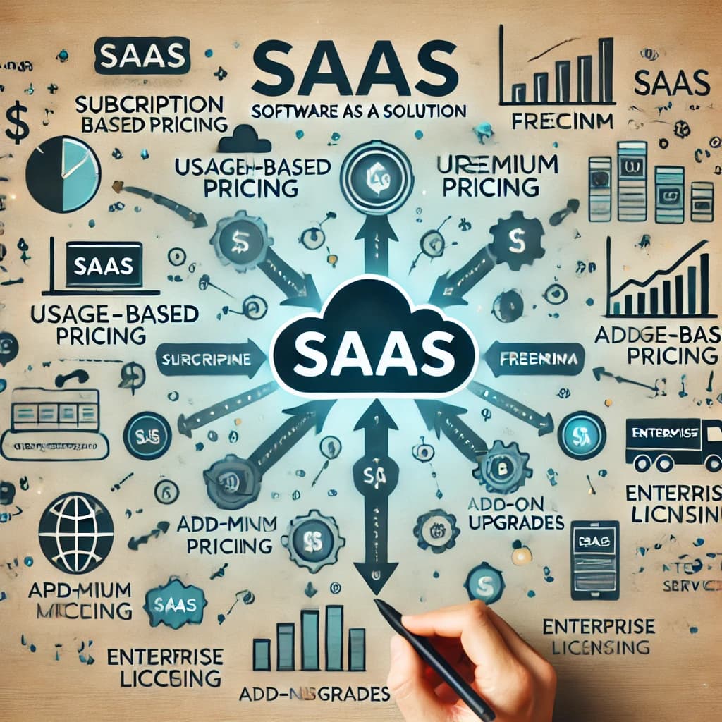 illustrated chart showing how an SaaS works