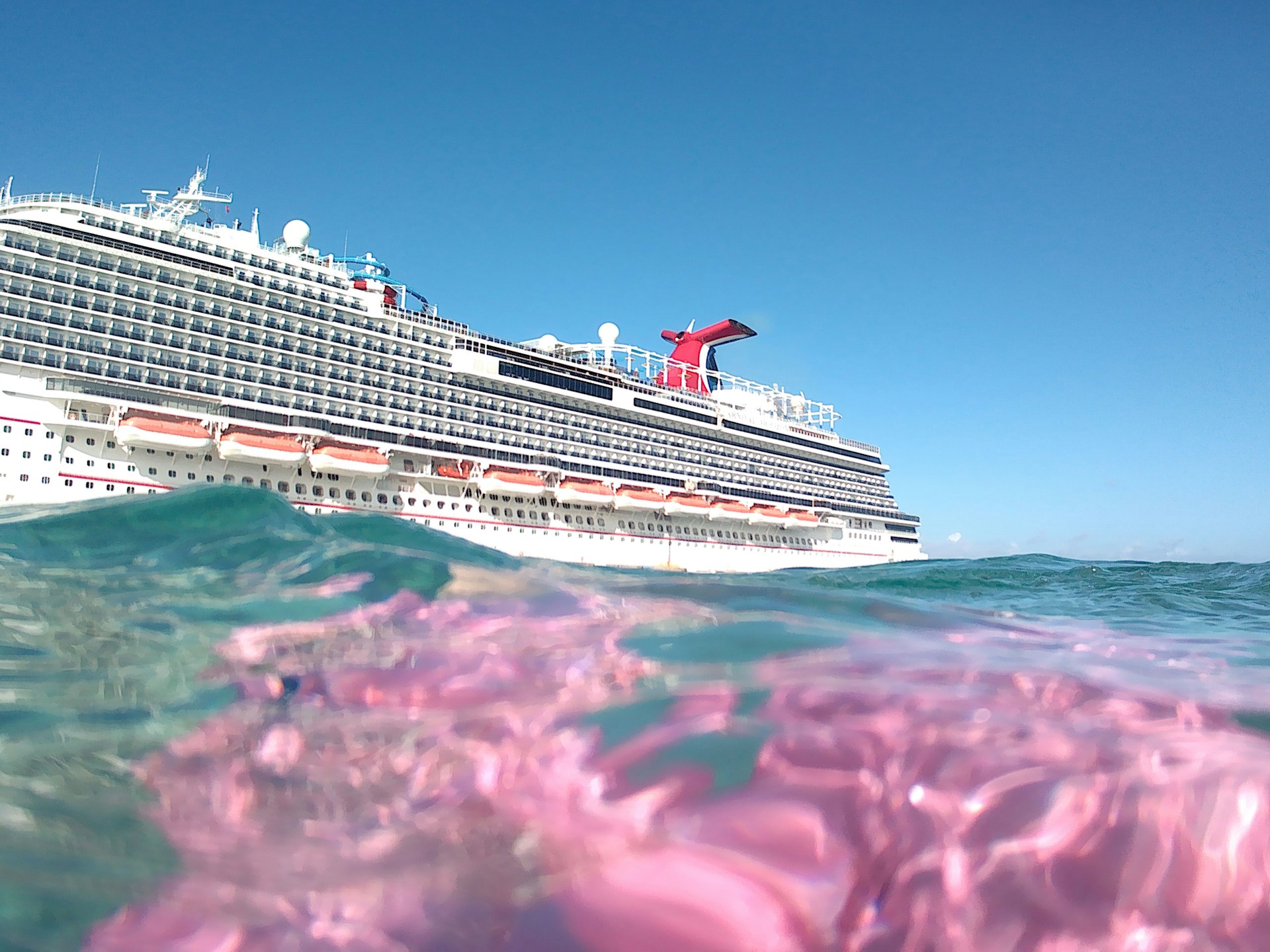 a cruise ship at sea