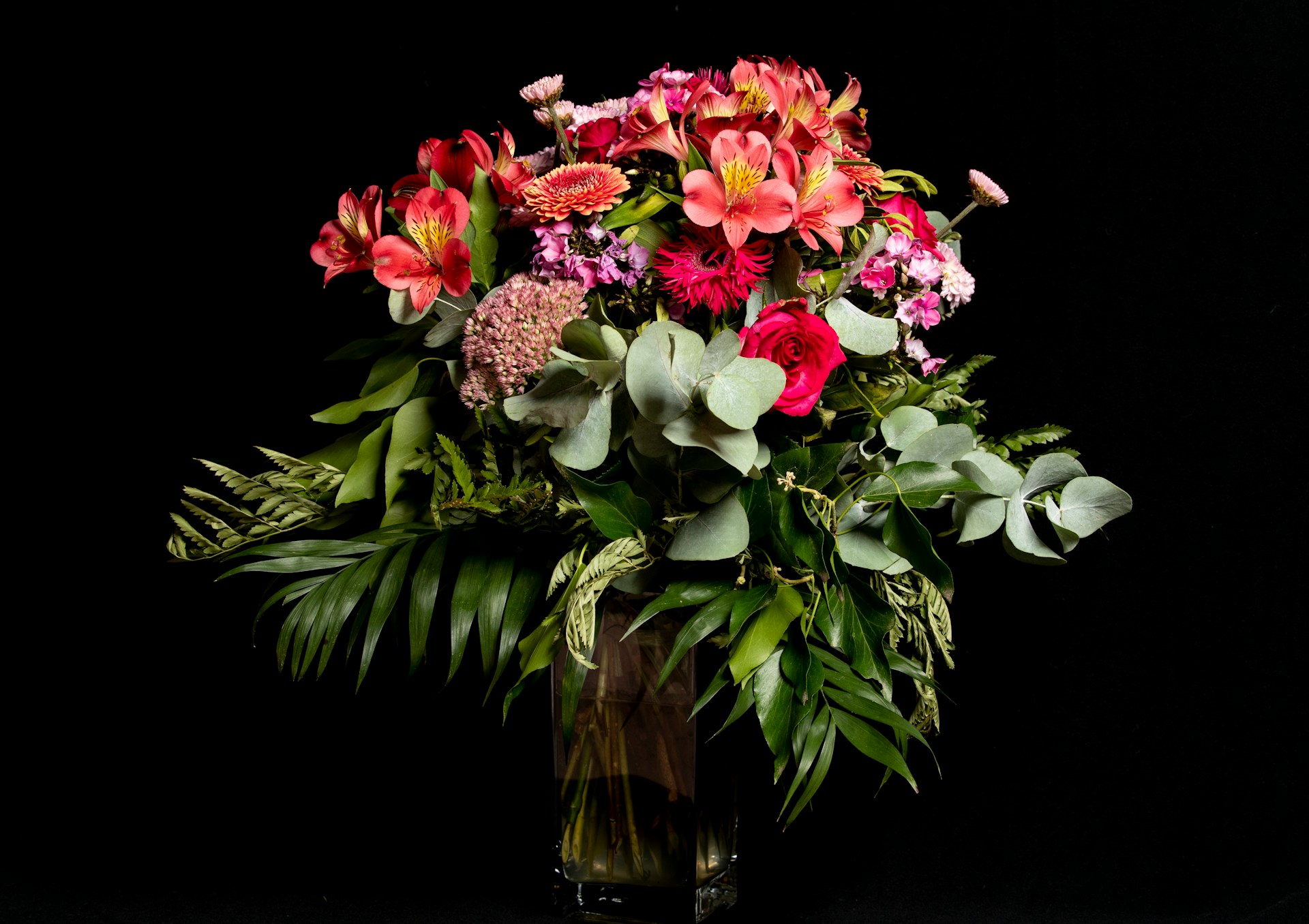 A floral arrangement in a vase