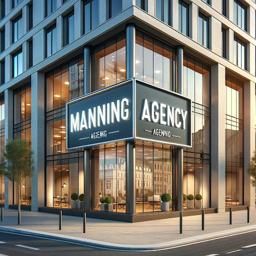 AI generated image of a modern manning agency office