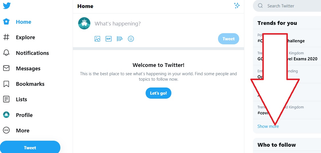 Screenshot of Twitter