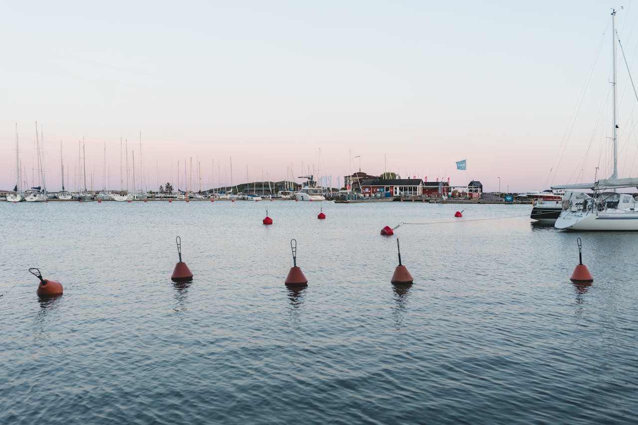 buoys in a harbor