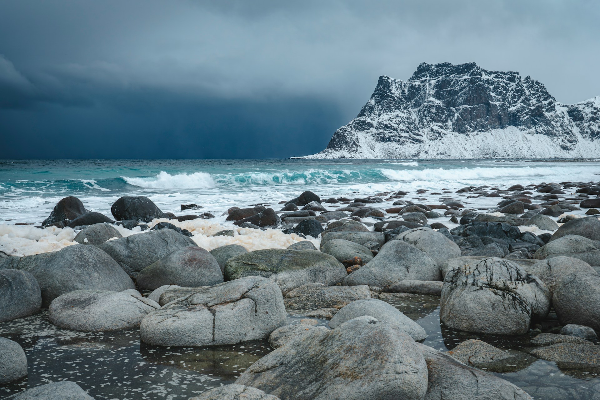 a rocky shoreline