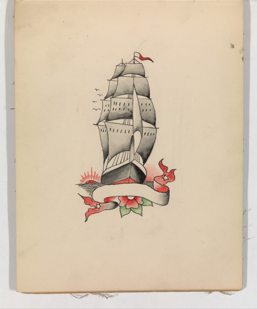 a sailing ship tattoo design