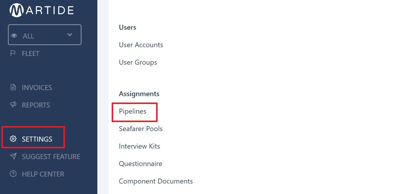 Screenshot of Martide's maritime recruitment and maritime crew management system software