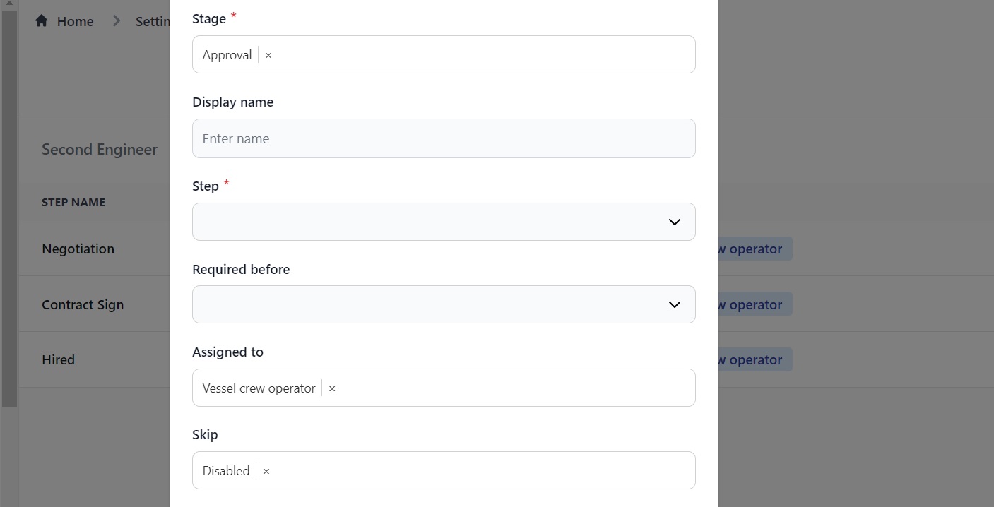 Screenshot of Martide's maritime recruitment and maritime crew management system software