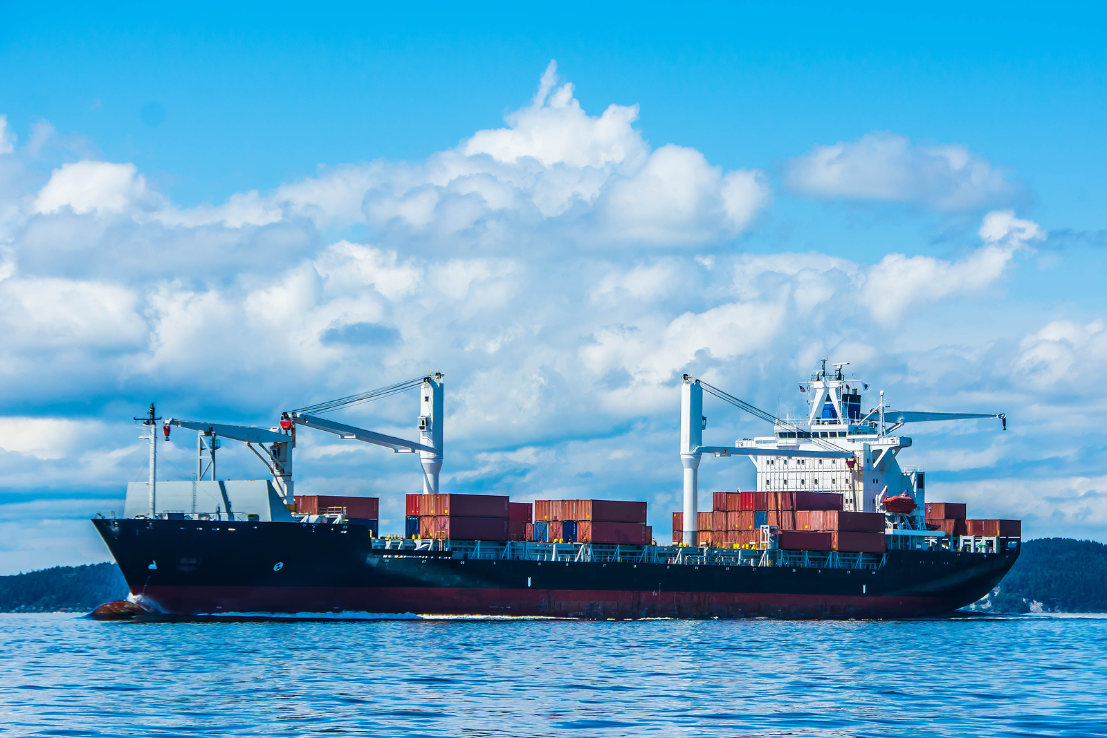 a container ship at sea