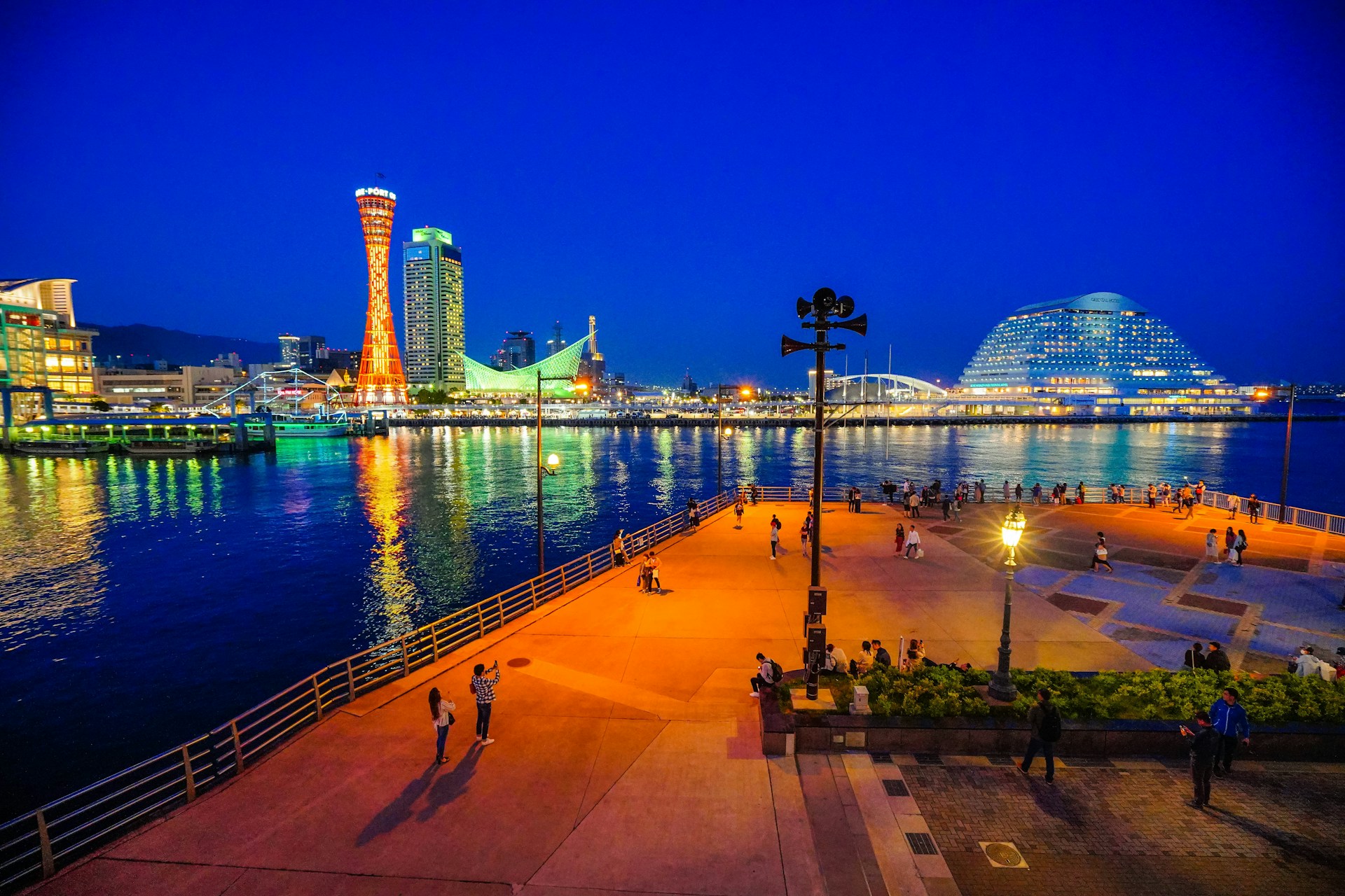 Kobe Port, Japan at night