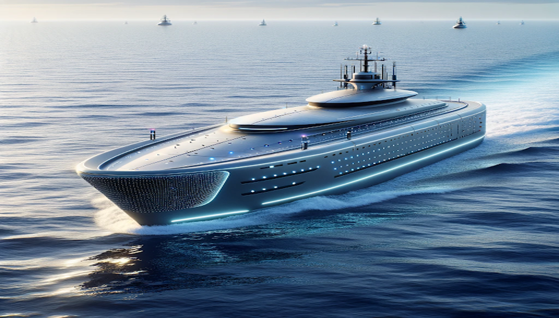 an autonomous vessel at sea