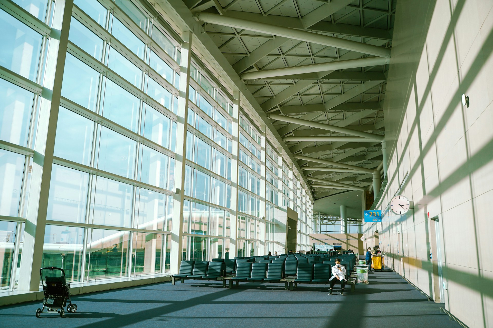 an almost deserted airport during the Covid pandemic