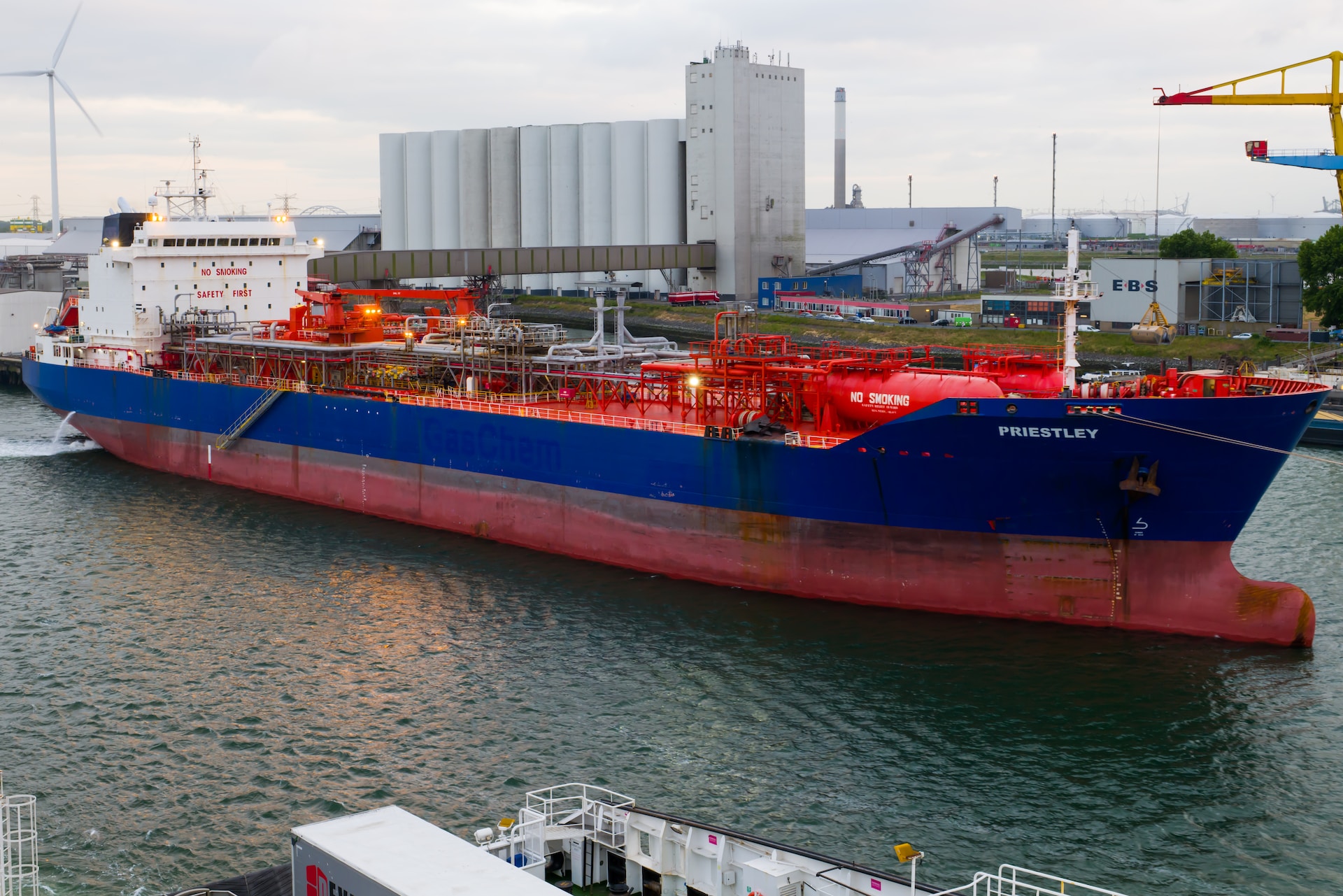 a LPG tanker in a port