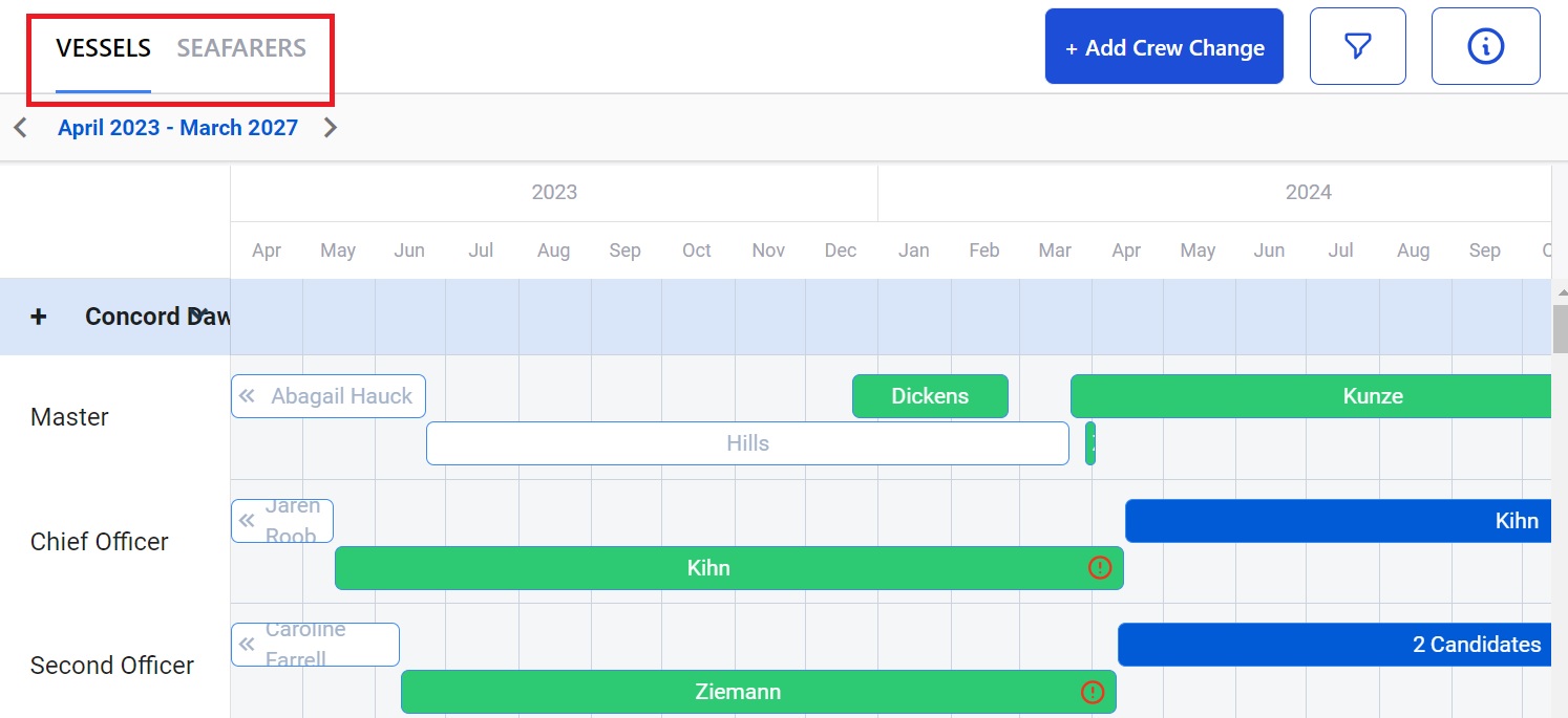 Screenshot of Martide's maritime recruitment and maritime crew management system software