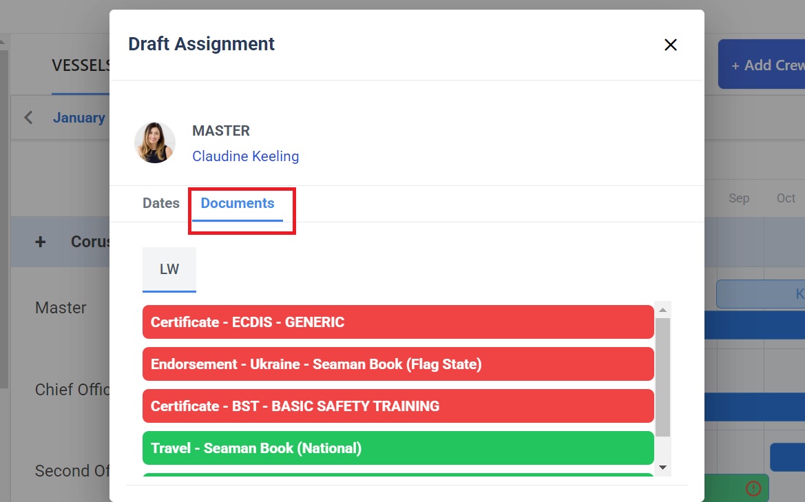 Screenshot of Martide's maritime recruitment and maritime crew management system software