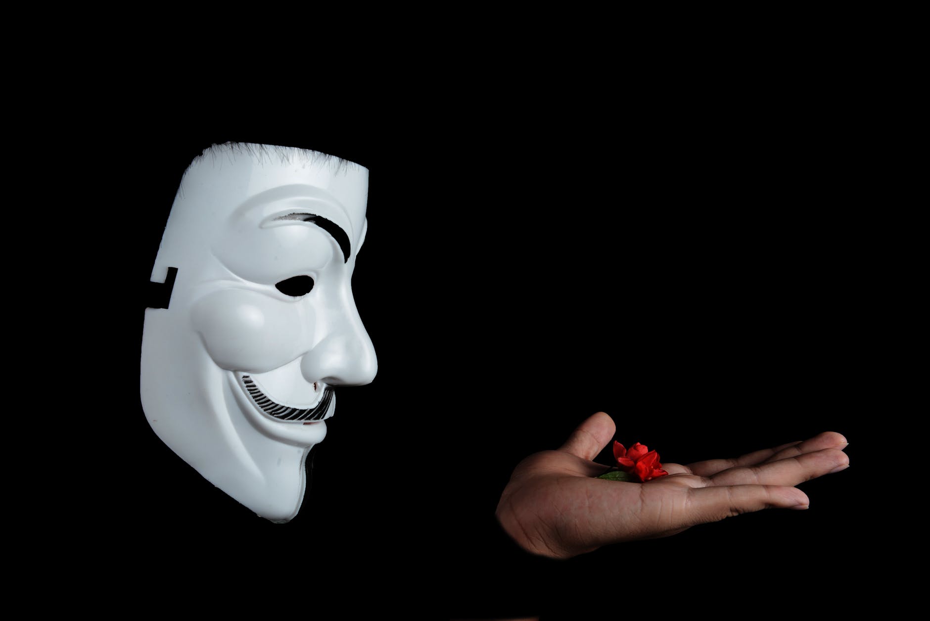 a man wearing a anonymous mask