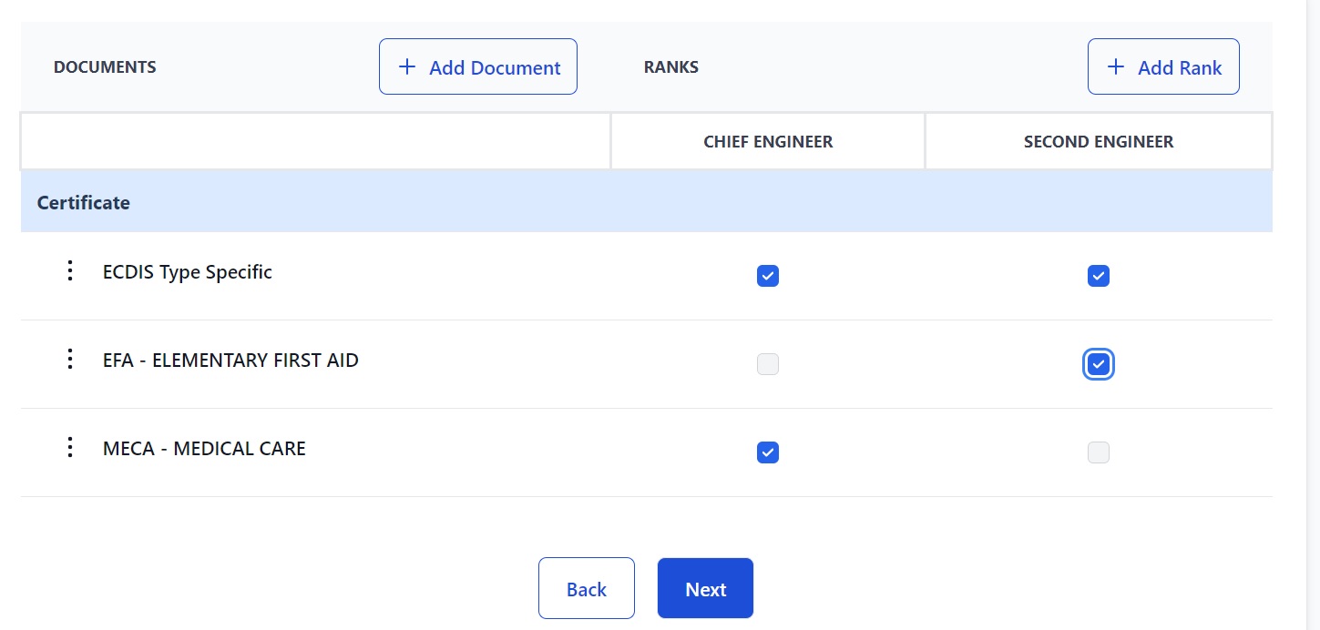 Screenshot of Martide's maritime recruitment and maritime crew management system software