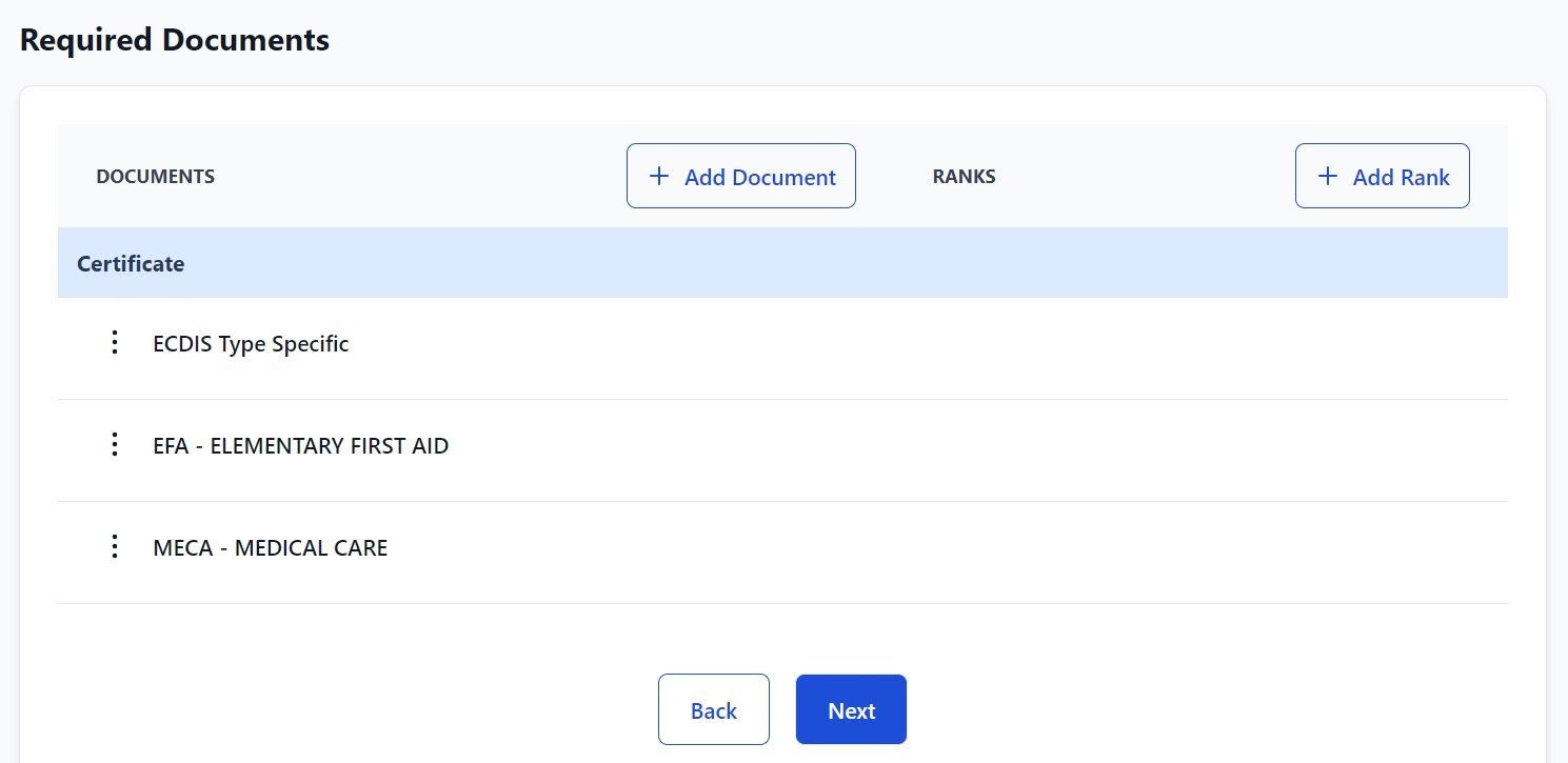 Screenshot of Martide's maritime recruitment and maritime crew management system software