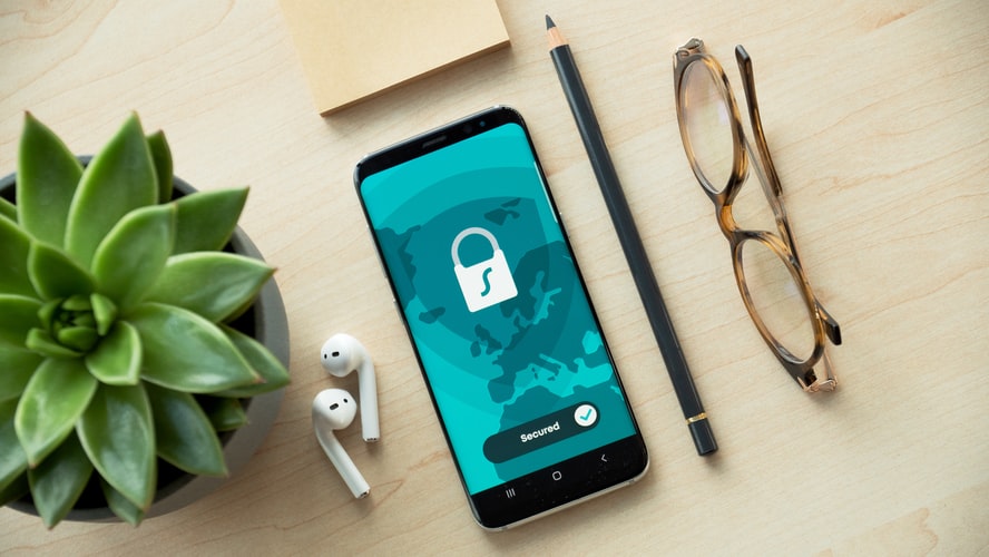 a smartphone with a padlock on the screen