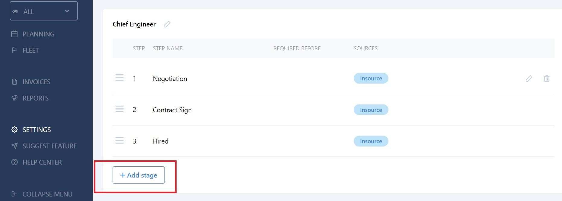 Screenshot of Martide's maritime recruitment and maritime crew management system software