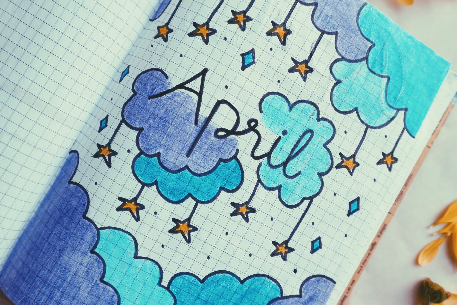 April written in a notebook