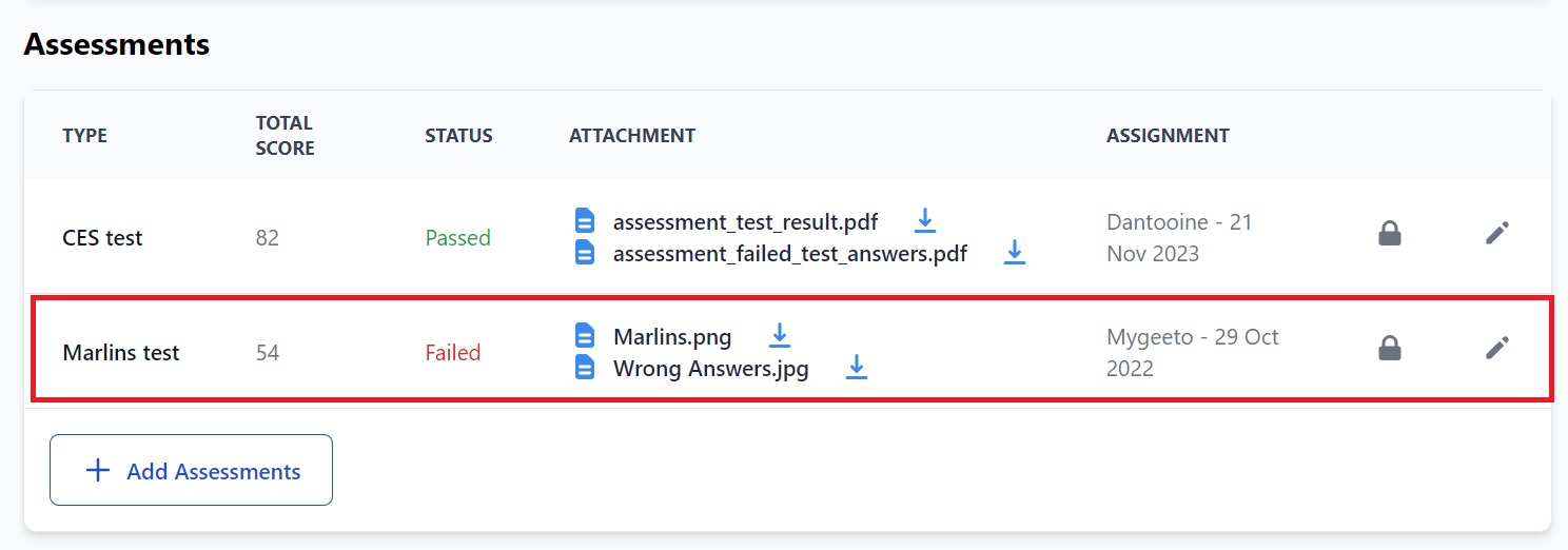 Screenshot of Martide's maritime crew management system showing a seafarer's profile 