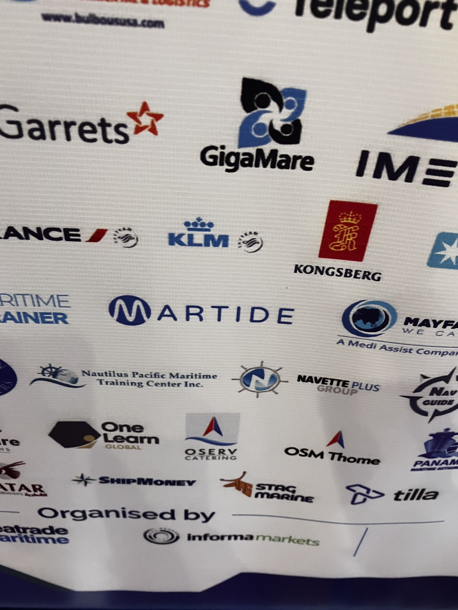 Banner showing a close up of Martide's name among the list of exhibitors